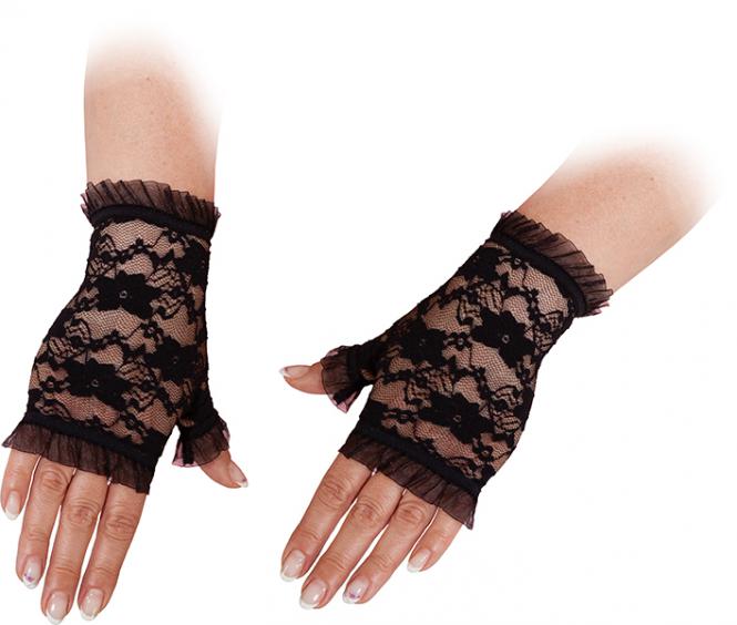spitzen handschuhe Spitzen Handschuhe fingerlos in schwarz